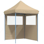 Pop-up парти шатра 2 x 2 м бежова — оксфорд с PVC — 2 стени — стомана - Thumbnail 2