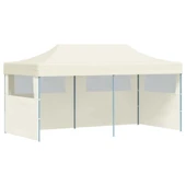 Pop-up парти шатра 5,8 x 2,9 м кремава — полиестер с PVC — 1 стена — стомана - Thumbnail 2