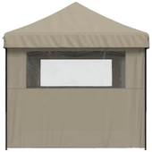 Pop-up парти шатра 5,8 x 2,9 м таупе — оксфорд с PVC — 3 стени — стомана - Thumbnail 5
