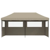 Pop-up парти шатра 5,8 x 2,9 м таупе — оксфорд с PVC — 3 стени — стомана - Thumbnail 3