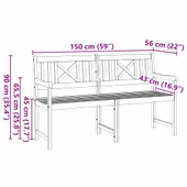 Външна пейка 150 × 56 × 90 см кафява — масивна акация с маслен финиш - Thumbnail 10