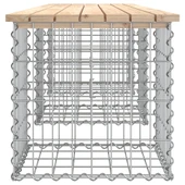 Градинска пейка 203x44x42 см — бор масив — с габион - Thumbnail 4