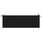 Стифираща пейка 159 см тик кафяв — с черна възглавница - Thumbnail 5