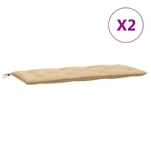 Възглавници за пейка 120x50x7 см бежови — комплект 2 бр - Thumbnail 4