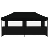 Pop-up парти шатра 5,8 x 2,9 м черна — оксфорд с PVC — 3 стени — стомана - Thumbnail 3