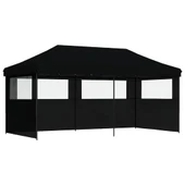 Pop-up парти шатра 5,8 x 2,9 м черна — оксфорд с PVC — 3 стени — стомана - Thumbnail 2