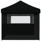 Pop-up парти шатра 5,8 x 2,9 м черна — оксфорд с PVC — 3 стени — стомана - Thumbnail 5
