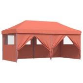 Pop-up парти шатра 5,8 x 2,9 м теракота — оксфорд с PVC — 4 стени — стомана - Thumbnail 8