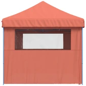 Pop-up парти шатра 5,8 x 2,9 м теракота — оксфорд с PVC — 4 стени — стомана - Thumbnail 5