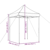 Pop-up парти шатра 2 x 2 м зелена — оксфорд с PVC — стоманена рамка - Thumbnail 9