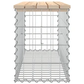 Градинска пейка 103x31,5x60 см — бор масив — с габион - Thumbnail 4