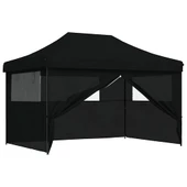 Pop-up парти шатра 4,1 x 2,8 м черна — оксфорд с PVC — 4 стени — стомана - Thumbnail 7