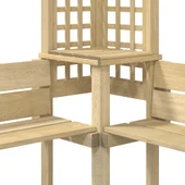 Ъглова пергола с пейка, импрегнирана борова дървесина-VL44950 - Thumbnail 5