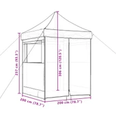 Pop-up парти шатра 2 x 2 м бордо — оксфорд с PVC — 4 стени — стомана - Thumbnail 10