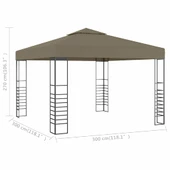 Градинска шатра 3 x 3 м таупе — полиестер 180 г/м² — стоманена рамка - Thumbnail 5
