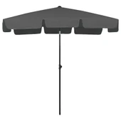 Плажен чадър 2 x 1,3 м антрацит — полиестер — с накланяне — метална рамка - Thumbnail 2