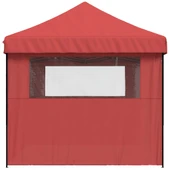 Pop-up парти шатра 5,8 x 2,9 м бордо — оксфорд с PVC — 3 стени — стомана - Thumbnail 5