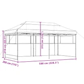Pop-up парти шатра 5,8 x 2,9 м бордо — оксфорд с PVC — 3 стени — стомана - Thumbnail 9