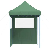 Pop-up парти шатра 2 x 2 м зелена — оксфорд с PVC — 2 стени — стомана - Thumbnail 4