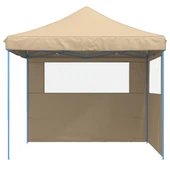 Pop-up парти шатра 2,9 x 2,9 м бежова — оксфорд с PVC — 2 стени — стомана - Thumbnail 3
