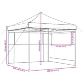 Pop-up парти шатра 2,9 x 2,9 м бежова — оксфорд с PVC — 2 стени — стомана - Thumbnail 9
