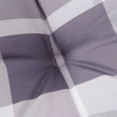 Възглавница за пейка 180x50x4 см сиво каре — оксфорд плат - Thumbnail 5