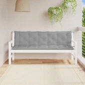 Възглавници за пейка 180x50x7 см сиви, комплект 2 бр — оксфорд плат - Thumbnail 1