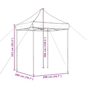 Pop-up парти шатра 2 x 2 м бордо — оксфорд с PVC — стоманена рамка - Thumbnail 9