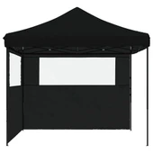 Pop-up парти шатра 2,9 x 2,9 м черна — оксфорд с PVC — 2 стени — стомана - Thumbnail 5