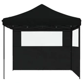 Pop-up парти шатра 2,9 x 2,9 м черна — оксфорд с PVC — 2 стени — стомана - Thumbnail 3