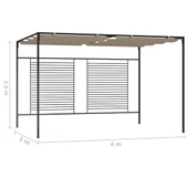 Шатра 3 x 4 м таупе — полиестер 180 г/м² — прибиращ се покрив — желязна рамка - Thumbnail 7