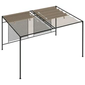 Шатра 3 x 4 м таупе — полиестер 180 г/м² — прибиращ се покрив — желязна рамка - Thumbnail 5