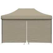 Pop-up парти шатра 4,4 x 2,9 м таупе — оксфорд с PVC — 4 стени — стомана - Thumbnail 3