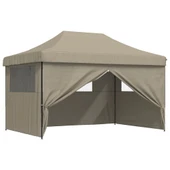 Pop-up парти шатра 4,4 x 2,9 м таупе — оксфорд с PVC — 4 стени — стомана - Thumbnail 8