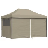 Pop-up парти шатра 4,4 x 2,9 м таупе — оксфорд с PVC — 4 стени — стомана - Thumbnail 2