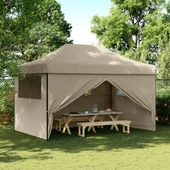 Pop-up парти шатра 4,4 x 2,9 м таупе — оксфорд с PVC — 4 стени — стомана - Thumbnail 1