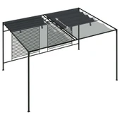 Шатра 4 x 3 м антрацит — полиестер 180 г/м² — прибиращ се покрив — желязна рамка - Thumbnail 6