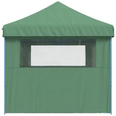 Pop-up парти шатра 5,8 x 2,9 м зелена — оксфорд с PVC — 3 стени — стомана - Thumbnail 5