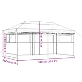 Pop-up парти шатра 5,8 x 2,9 м оранжева — оксфорд с PVC — 3 стени — стомана - Thumbnail 9
