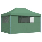 Pop-up парти шатра 4,4 x 2,9 м зелена — оксфорд с PVC — 4 стени — стомана - Thumbnail 5