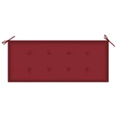 Градинска пейка 120x55x90 см кафява — бамбук — виненочервена (4 см) - Thumbnail 6