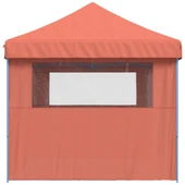 Pop-up парти шатра 5,8 x 2,9 м теракота — оксфорд с PVC — 3 стени — стомана - Thumbnail 5