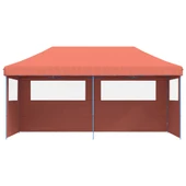 Pop-up парти шатра 5,8 x 2,9 м теракота — оксфорд с PVC — 3 стени — стомана - Thumbnail 3