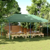 Pop-up парти шатра 5,8 x 2,9 м зелена — оксфорд с PVC — стоманена рамка - Thumbnail 1