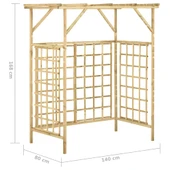 Градинска пергола за два коша, импрегнирано борово дърво-VL316063 - Thumbnail 7
