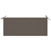 Градинска пейка 120x55x90 см кафява — бамбук — таупе възглавница - Thumbnail 6