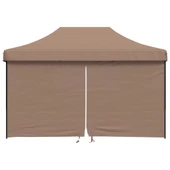 Pop-up парти шатра 4,4 x 2,9 м кафява — оксфорд с PVC — 4 стени — стомана - Thumbnail 3