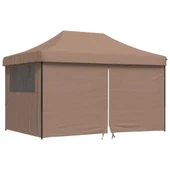 Pop-up парти шатра 4,4 x 2,9 м кафява — оксфорд с PVC — 4 стени — стомана - Thumbnail 2