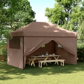 Pop-up парти шатра 4,4 x 2,9 м кафява — оксфорд с PVC — 4 стени — стомана - Thumbnail 1