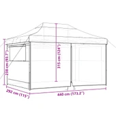 Pop-up парти шатра 4,4 x 2,9 м кафява — оксфорд с PVC — 4 стени — стомана - Thumbnail 10